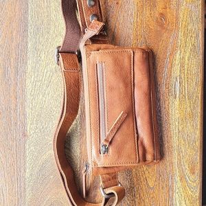 Spikes & Sparrow brown leather fanny pack
